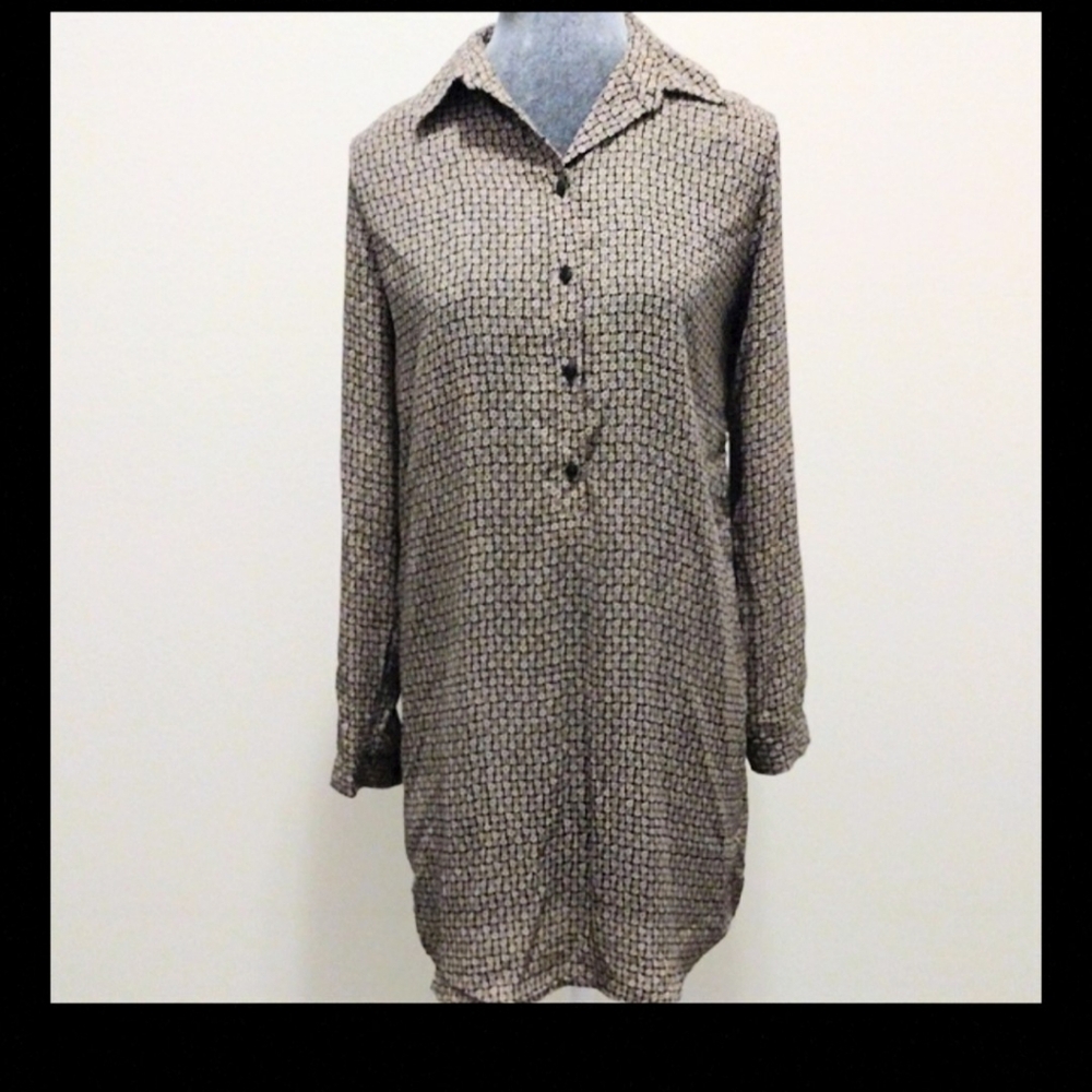 Loft Black And Cream Tunic Dress/Top